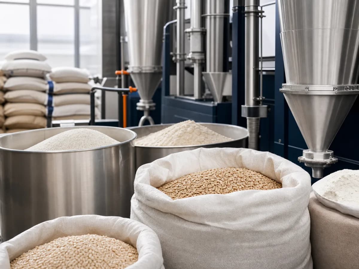 Bulk ingredients in a clean industrial processing environment