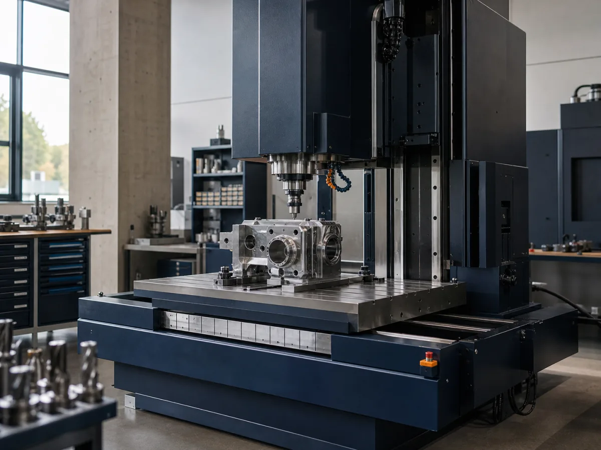 Precision machining centre in a clean industrial workshop